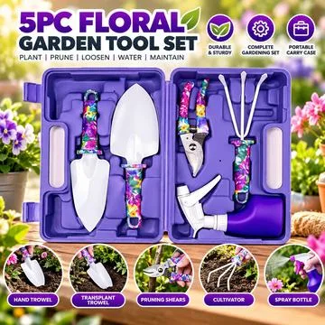 5pc Floral Garden Tool Set